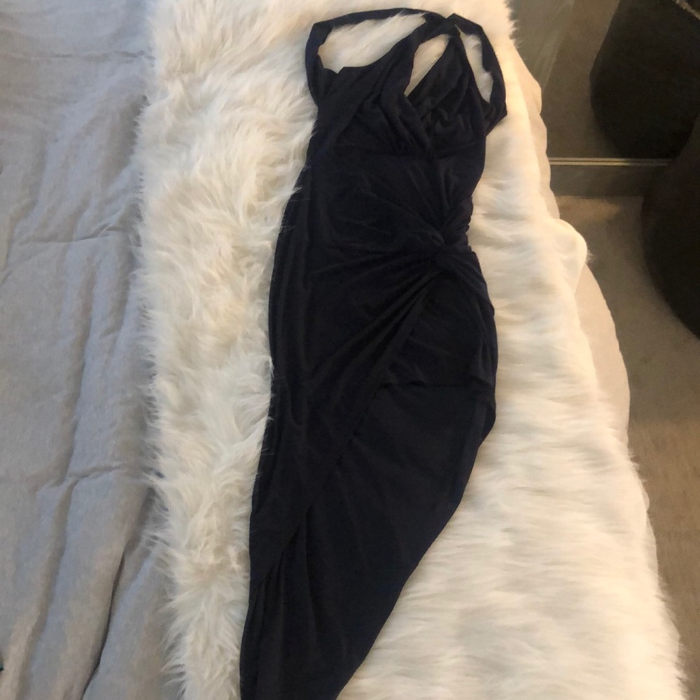 Navy blue asymmetrical dress